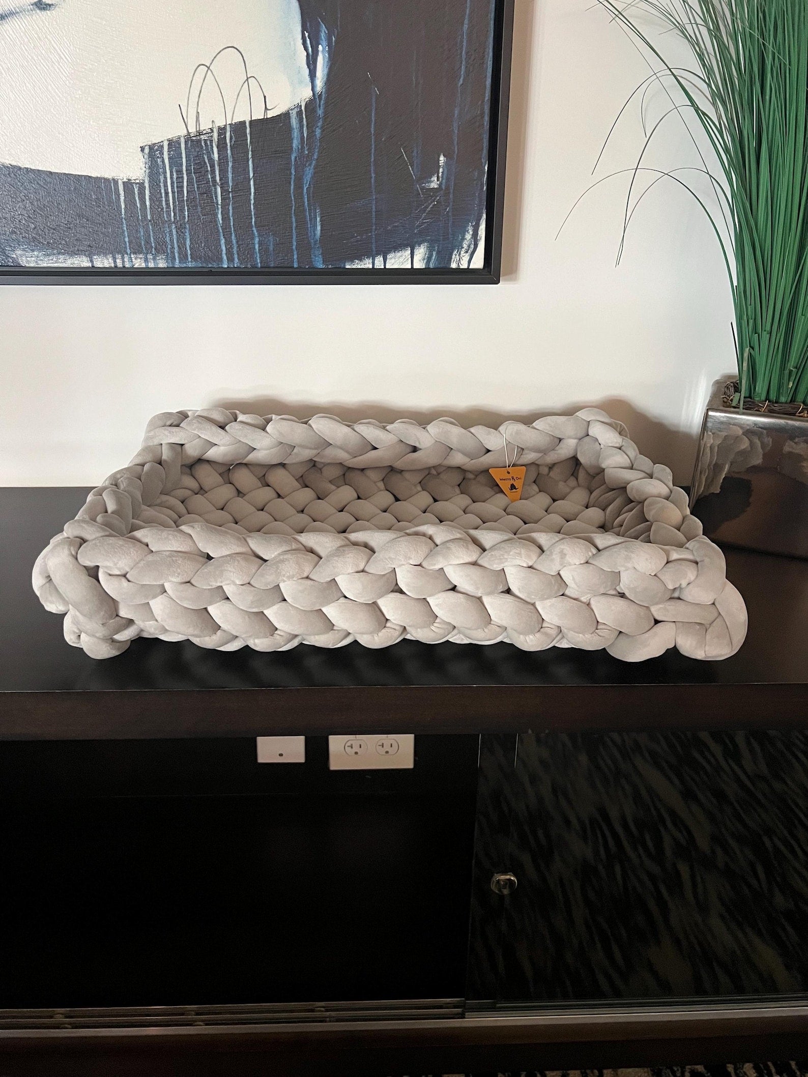 Fury Stitch® Handgestricktes Samt-Katzenbett | Orthopädisches Kuschelnest